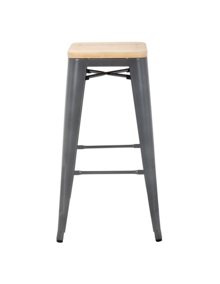 Tabourets hauts Bolero Bistro gris - lot de 4