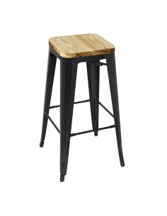 Tabouret bistro haut Bolero noir - lot de 4