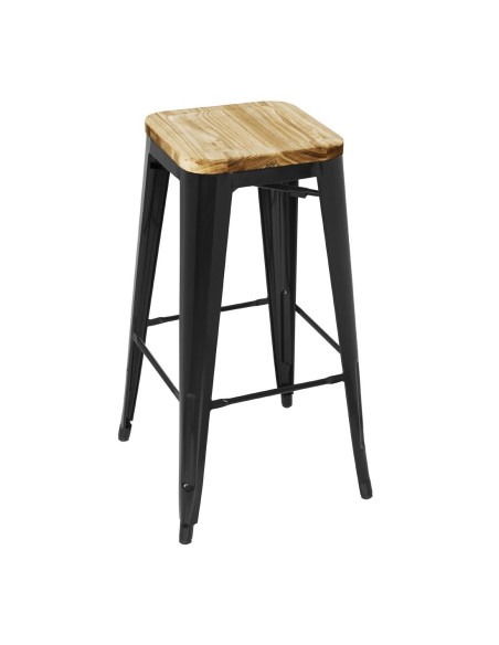 Tabouret bistro haut Bolero noir - lot de 4