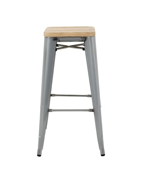 Tabourets hauts Bolero Bistro en acier galvanisé - lot de 4