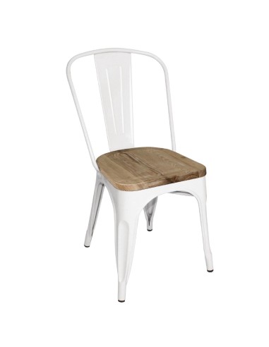 Chaises en acier Bolero blanches - lot de 4