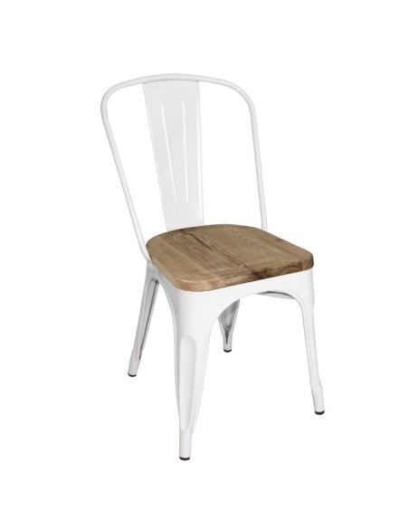 Chaises en acier Bolero blanches - lot de 4