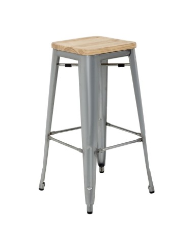 Tabourets hauts Bolero Bistro en acier galvanisé - lot de 4