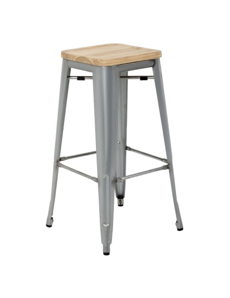 Tabourets hauts Bolero Bistro en acier galvanisé - lot de 4
