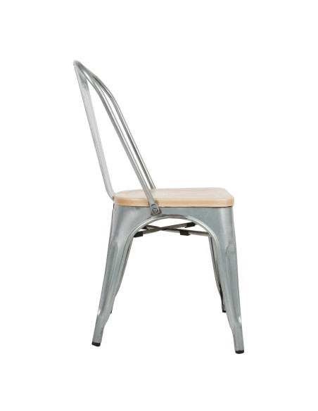 Chaises Bolero acier galvanisé - lot de 4, style industriel