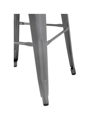 Tabourets hauts Bolero Bistro gris - lot de 4