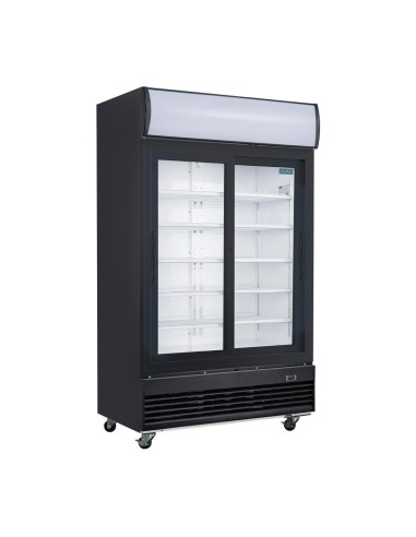 Vitrine réfrigérée positive 2 portes coulissantes Polar 950L noire