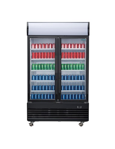 Vitrine réfrigérée positive 2 portes Polar 950L noire