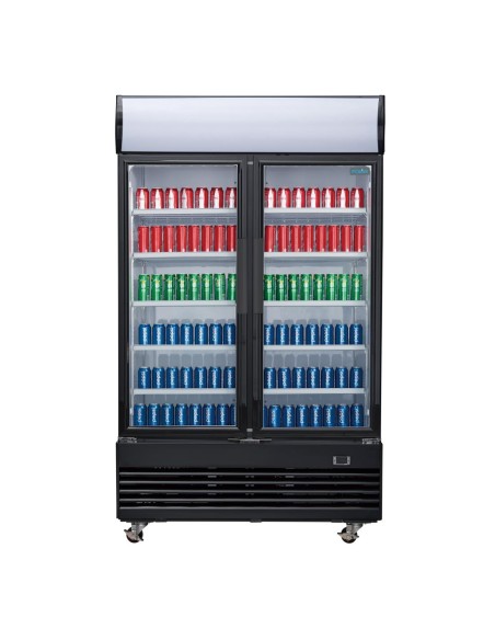 Vitrine réfrigérée positive 2 portes Polar 950L noire