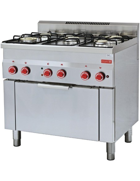 Fourneau gaz Gastro M 600 GN1/1 - 5 feux, gril 1,3kW