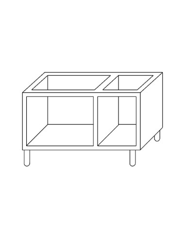 Placard ouvert Gastro M 60/90B - inox, pieds réglables