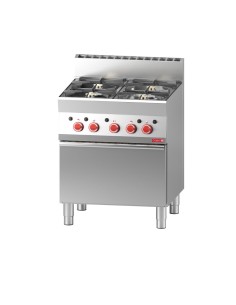 Fourneau 4 feux gaz Gastro M 650 - 22,2 kW inox