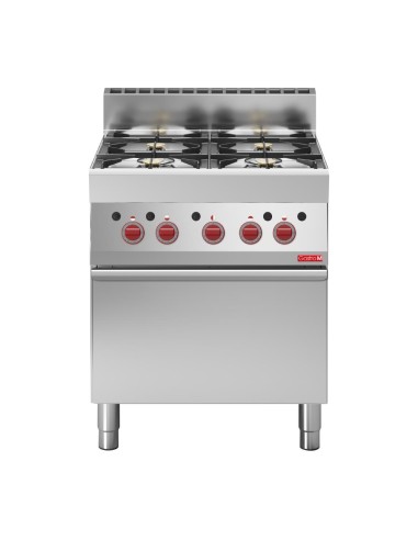 Fourneau 4 feux gaz Gastro M 650 - 22,2 kW inox