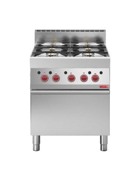 Fourneau 4 feux gaz Gastro M 650 - 22,2 kW inox