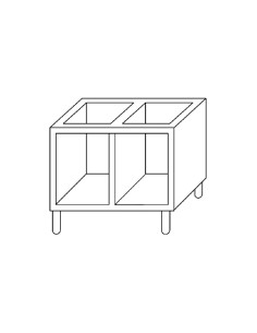 Placard ouvert Gastro M 650 65/80B - inox, pieds réglables 2