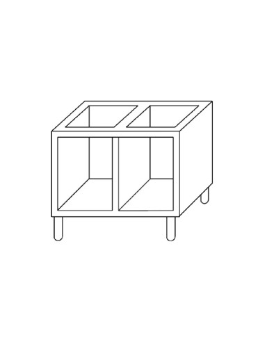 Placard ouvert Gastro M 650 65/80B - inox, pieds réglables