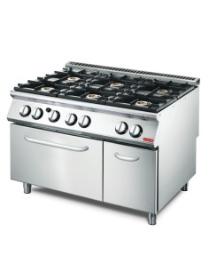 Fourneau 6 feux et four gaz Gastro M 700 - 41,5 kW