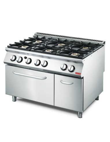 Fourneau 6 feux et four gaz Gastro M 700 - 41,5 kW