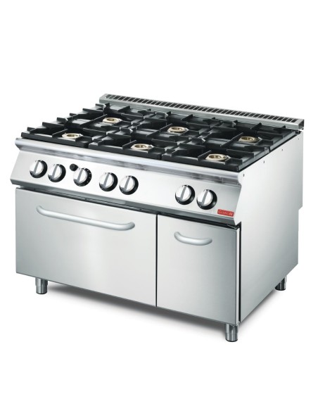 Fourneau 6 feux et four gaz Gastro M 700 - 41,5 kW