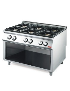 Fourneau gaz 6 feux Gastro M 700 - Placard ouvert