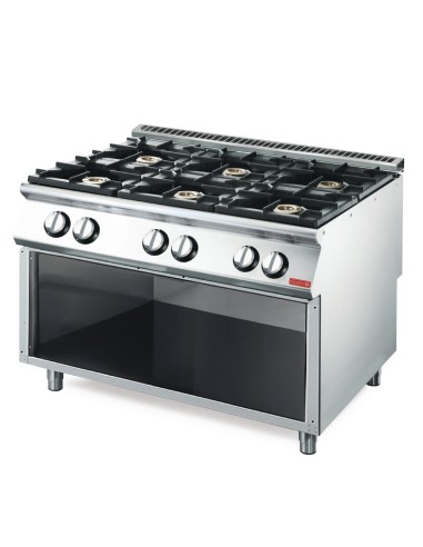 Fourneau gaz 6 feux Gastro M 700 - Placard ouvert