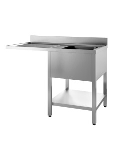 Plonge Gastro M 1200x700x850mm inox - bac droit, égouttoir gauche