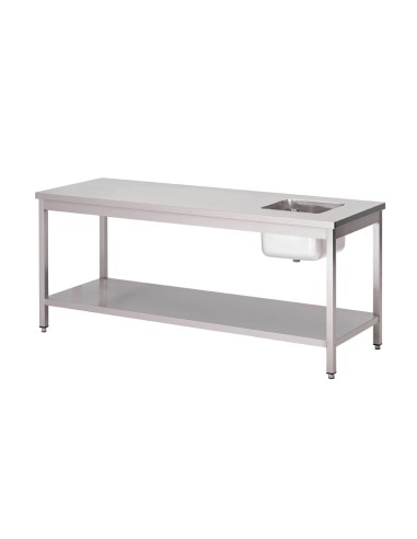 Table du chef inox Gastro M 1400x700 mm - Hauteur réglable