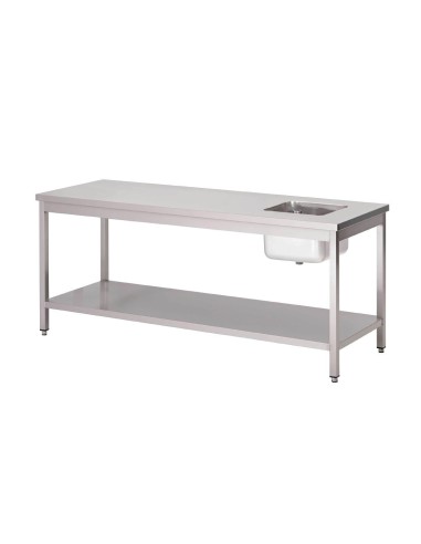 Table du chef inox Gastro M 1600x700 mm - bac à gauche