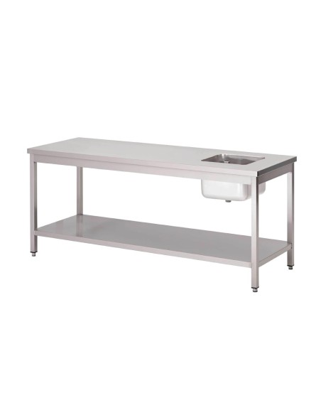 Table du chef inox Gastro M 1600x700 mm - bac à gauche