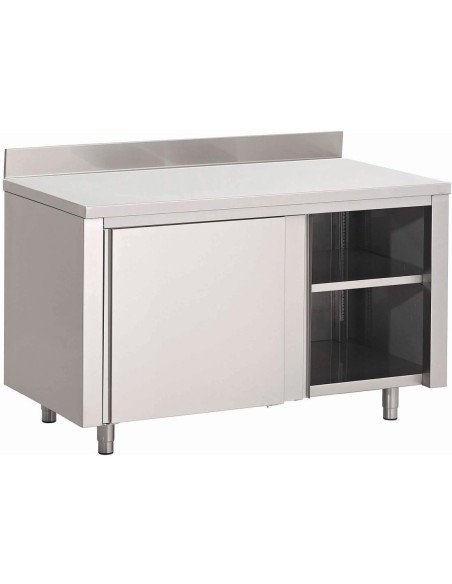 Table armoire inox Gastro M 2000x700x850 mm - portes coulissantes