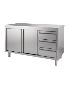 Table armoire inox 3 tiroirs - Gastro M