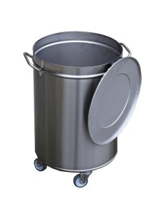 Poubelle inox Gastro M 90L avec roues et couvercle