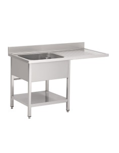Plonge inox Gastro M 1 bac à gauche 120x70x85 cm - Vente en ligne