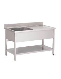 Plonge inox Gastro M avec étagère basse - 1600x700x850 mm