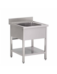 Plonge inox Gastro M 1 bac 70x70x85 cm - Hauteur réglable