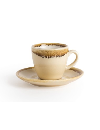 Soucoupe couleur sable Olympia Kiln 115 mm - Lot de 6
