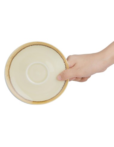 Soucoupe couleur sable Olympia Kiln 140mm - Lot de 6