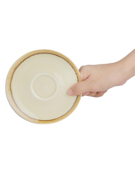 Soucoupe couleur sable Olympia Kiln 140mm - Lot de 6