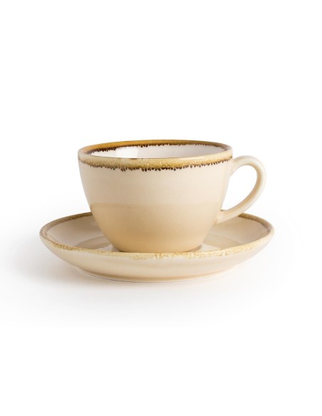 Soucoupe couleur sable Kiln Olympia 160 mm - Lot de 6