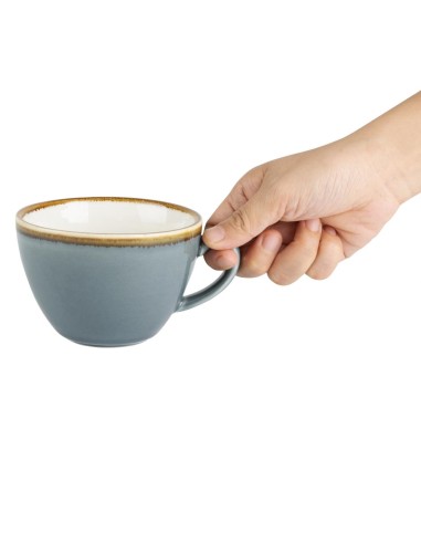 Tasses cappuccino Olympia Kiln océan 340 ml - lot de 6
