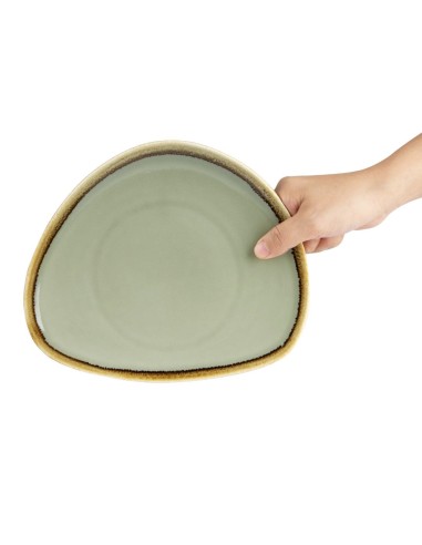 Assiettes triangulaires Olympia Kiln mousse 230 mm - lot de 6