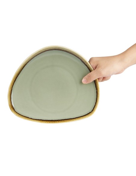 Assiettes triangulaires Olympia Kiln mousse 230 mm - lot de 6