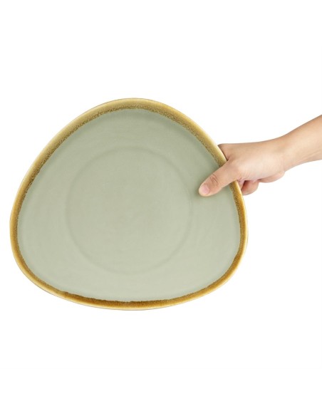 Assiettes triangulaires Olympia Kiln mousse 280mm - lot de 4