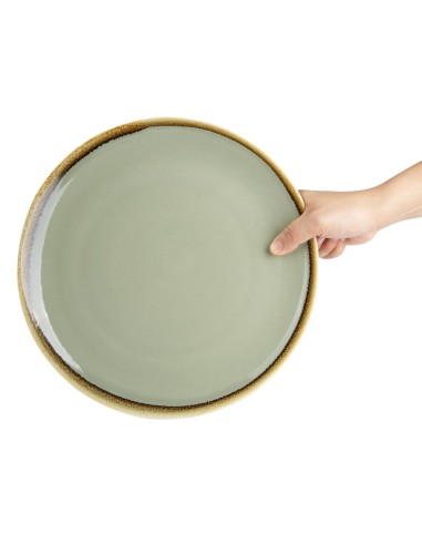 Assiettes plates rondes Olympia Kiln mousse 280mm - lot de 4