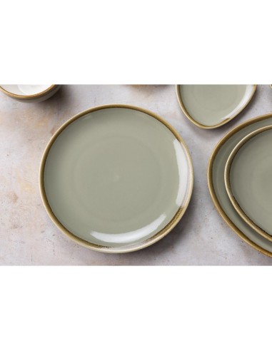 Assiettes plates rondes Olympia Kiln mousse 280mm - lot de 4