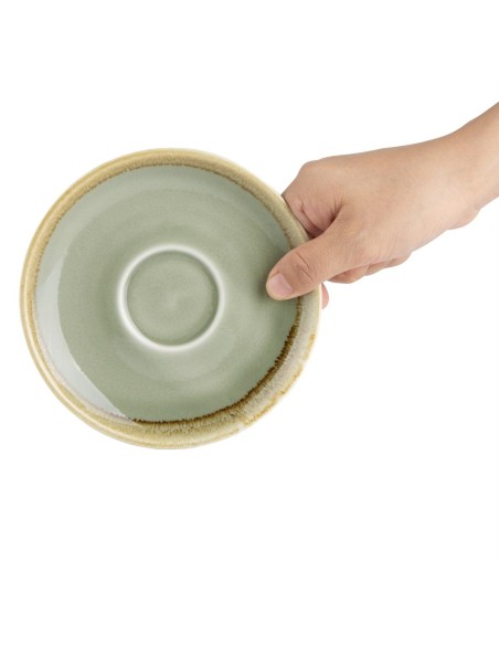 Soucoupe couleur mousse Olympia Kiln 140mm - lot de 6