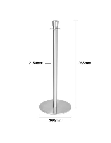 Poteaux d'accueil Bolero inox brossé - lot de 2