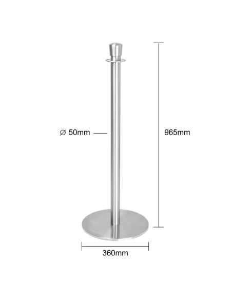 Poteaux d'accueil Bolero inox brossé - lot de 2