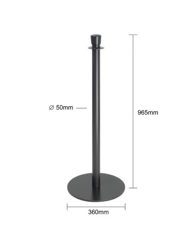 Poteaux d'accueil Bolero noirs - lot de 2