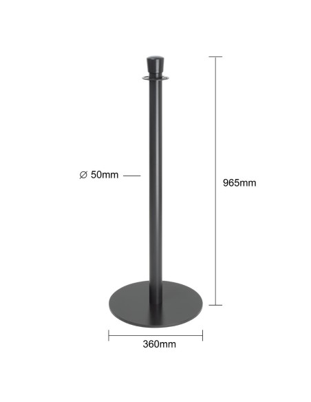 Poteaux d'accueil Bolero noirs - lot de 2